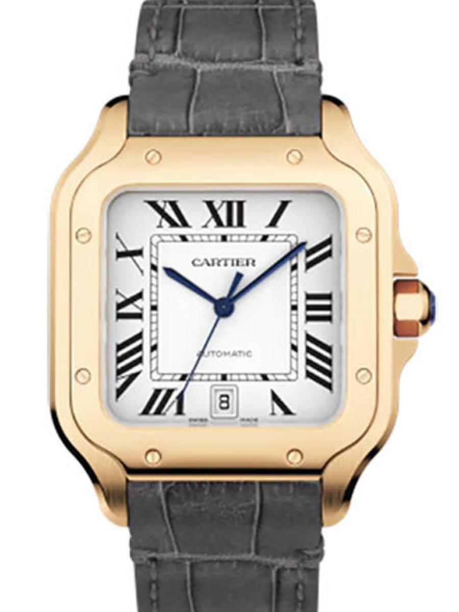 カルティエ サントス WGSA0019 シルバー 人気モデル/デイト表示/クイックスイッチ メンズレディース マニュファクチュール　カーフスキン付き　(新品未使用)