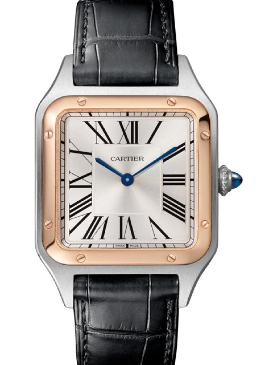 カルティエ サントス W2SA0017 シルバー 人気モデル/サントスドュモン メンズ　マニュファクチュール　XLサイズ　サテン仕上げ(新品未使用)