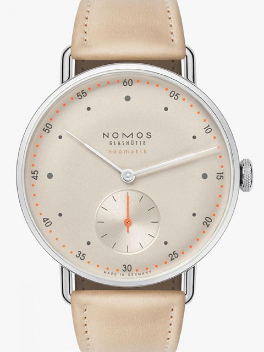 ノモス メトロ MT130014CH2 シャンパン 1107番 ネオマティック ダイヤル レディース　サファイヤクリスタル　ダイヤモンドローレット加工　カーフスキン(新品未使用)