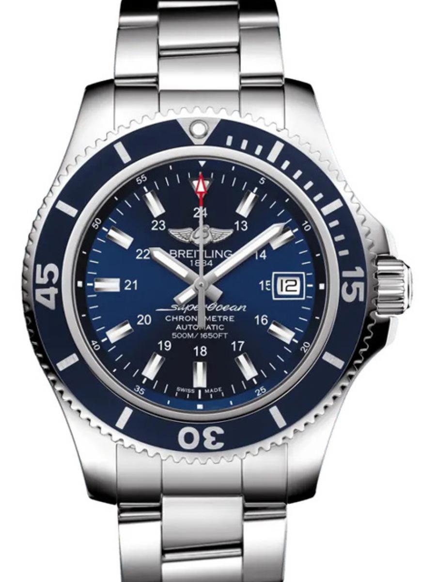 ブライトリング スーパーオーシャン A17365D1/C957/161A ブルー ダイバーズウォッチ デイト表示 夜光塗料 逆回転ベゼル クロノメーター メンズ　COSC公認 42ｍｍ　500m防水(新品未使用)