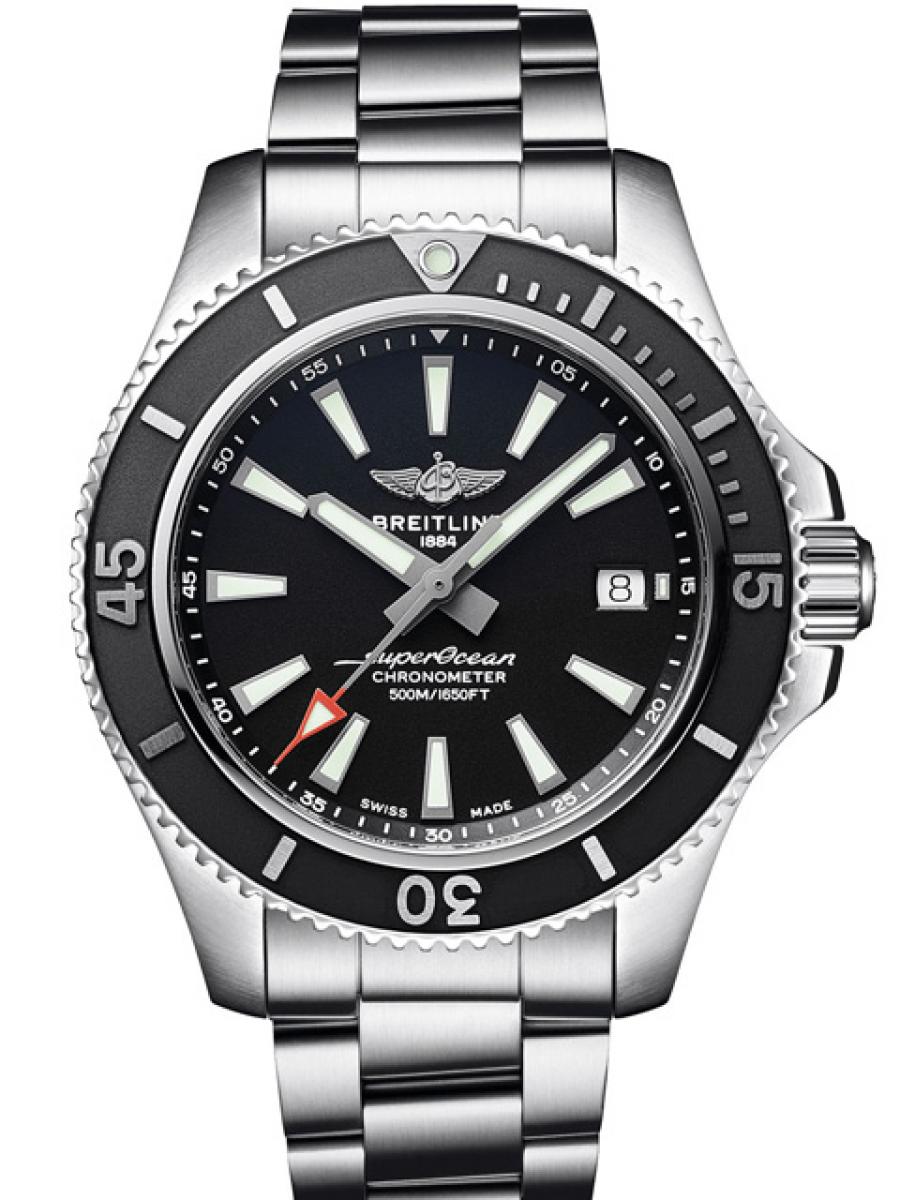 ブライトリング スーパーオーシャン A17366D71B2A1 ブラック ダイバーズウォッチ デイト表示 夜光塗料 逆回転ベゼル クロノメーター 日本限定モデル メンズ　500ｍ防水　42ｍｍ　COSC公認(新品未使用)