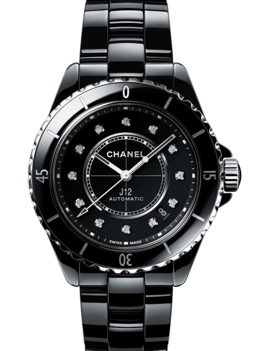 シャネル CHANEL H5702 ブラックラッカー /ダイヤモンド メンズ 腕時計