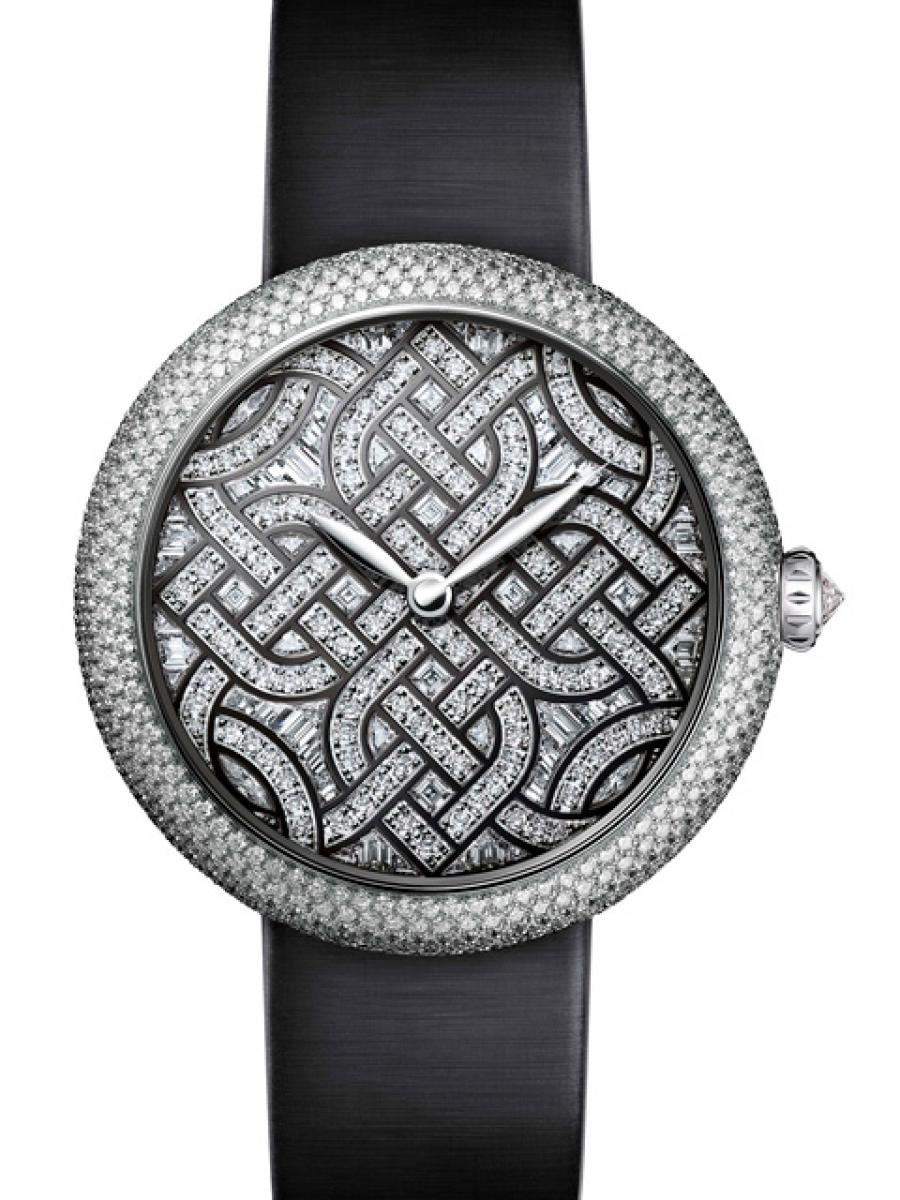 シャネル マドモアゼルプリヴェ H5429 18Kホワイトゴールド　（ダイヤモンド） 数量限定モデル ダイヤモンド ホワイトゴールド 網模様 ユニセックス ステンドガラスモチーフ レディース シトー修道院　サテンストラップ(新品未使用)