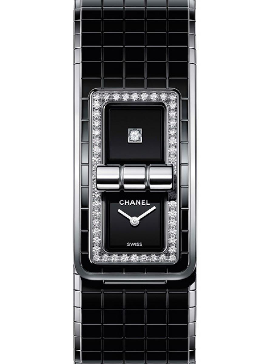 シャネル コードココ H5148 ブラック ダイヤモンド コンビモデル クラスプタイプ ラッカー レディース　キルティング模様　アクセサリーウォッチ　(新品未使用)