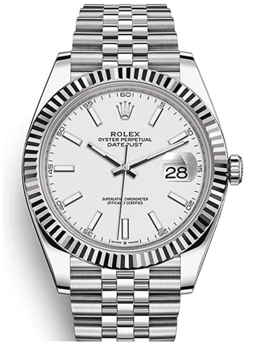 ロレックス デイトジャスト 126334 ホワイト オイスター コンビモデル フルーテッドベゼル アワーインデックス 夜光塗料 デイト表示 ダイヤル メンズ　18Kゴールド　41ｍｍ　ジュビリーブレス(新品未使用)