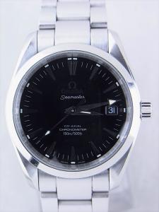 オメガ シーマスターアクアテラ 2504_50 AB※全体キズあり、バックル不良、リューズ重い要OH 内箱、外箱、保証書