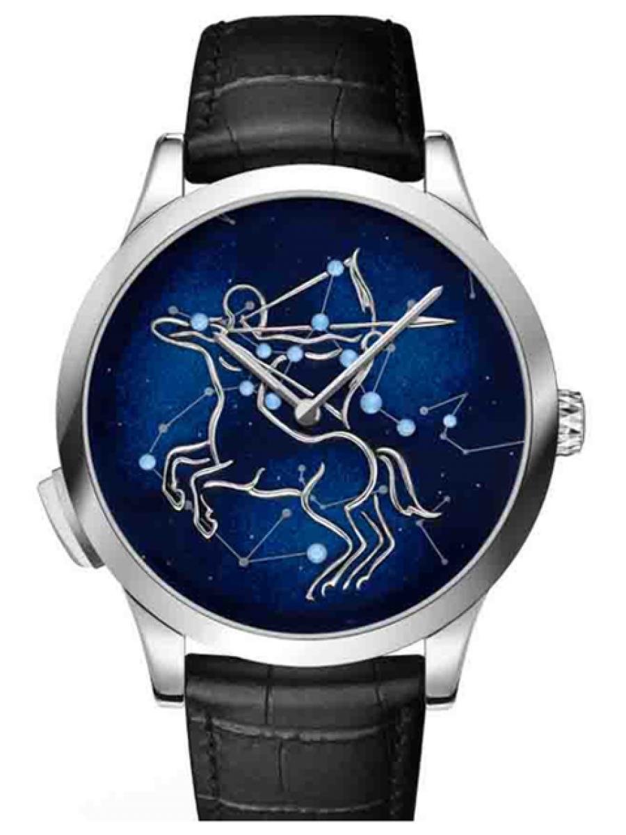 ヴァンクリーフ＆アーペル ミッドナイトゾディアック VCARO8TG00 ネイビーブルー　（スパークリーブルー エナメル） ミッドナイト ゾディアック リュミヌー サジタリ (射手座) ウォッチ 星座モチーフ 夜空ダイヤル 射手座 ケンタウロス ホワイトゴールド ブルーエナメル ライトオンデマンド メンズ 42ｍｍ　ブラックアリゲーターブレス　イト オンデマンド モジュール(新品未使用)