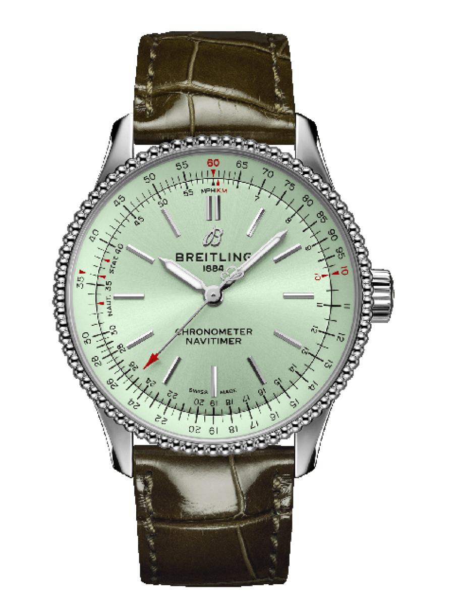 ブライトリング ナビタイマー A17395361L1P1 ミントグリーン ブライトリング ナビタイマー オートマチック 35 A17395  レディース　ブライトリング 17　(新品未使用)