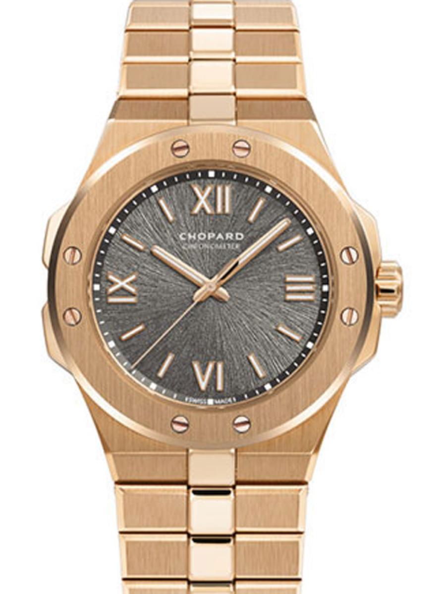 ショパール アルパインイーグル 295370-5001 グレー アルパイン イーグル スモール ピンクゴールド イーグルアイ  ダイヤル 虹彩モチーフ ユニセックス　レデイースレディースモデル 36ｍｍ　パワーリザーブ42時間(未使用新品)