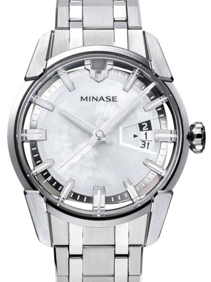 ミナセ ディヴァイド VM14-M01NWH-SSB ホワイト 40.6mm、デイト、メンズ(新品未使用)