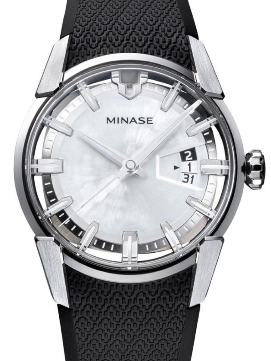 ミナセ ディヴァイド VM14-RBKNWH-SSD ホワイト 40.6mm、デイト、ラバーベルト(新品未使用)