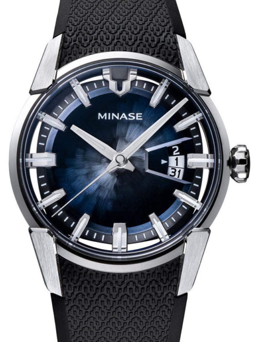 ミナセ ディヴァイド VM14-RBKGBL-SSD ブラック 40.6mm、デイト、ラバーベルト(新品未使用)