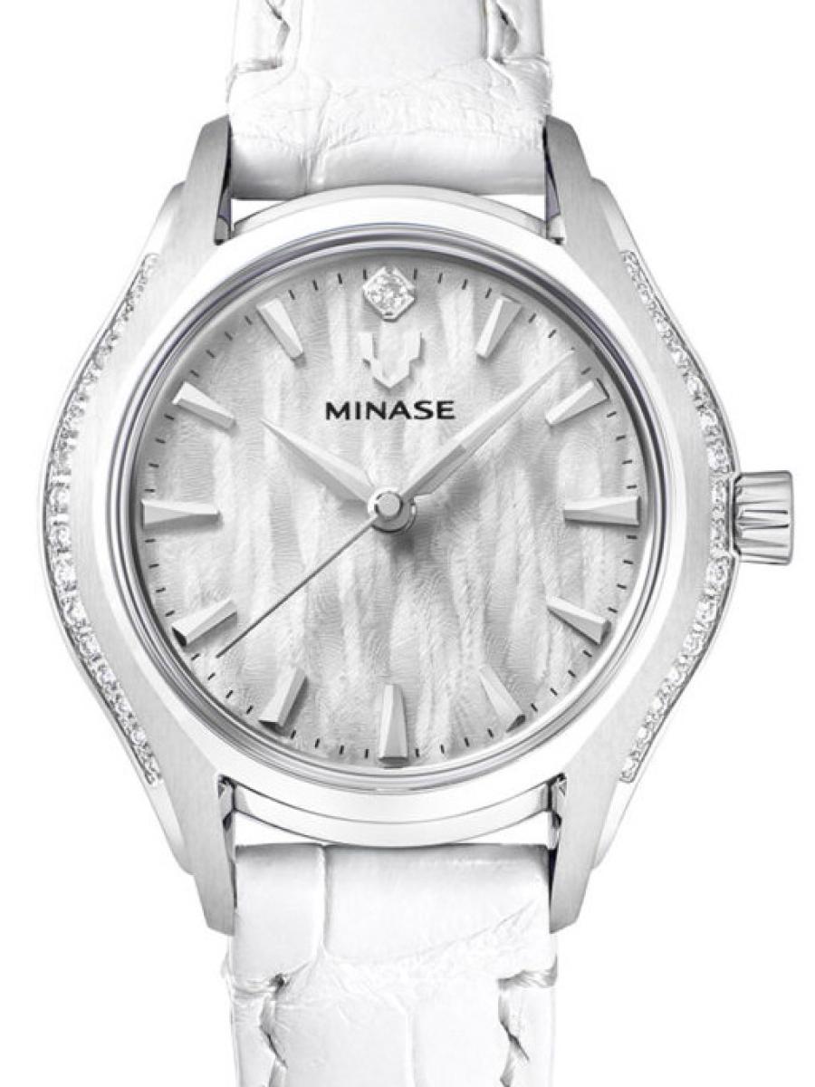 ミナセ ルナアーチ UG01-LWHNWH-SSDD シルバーホワイト 31.3mm、レザーモデル、レディース(新品未使用)