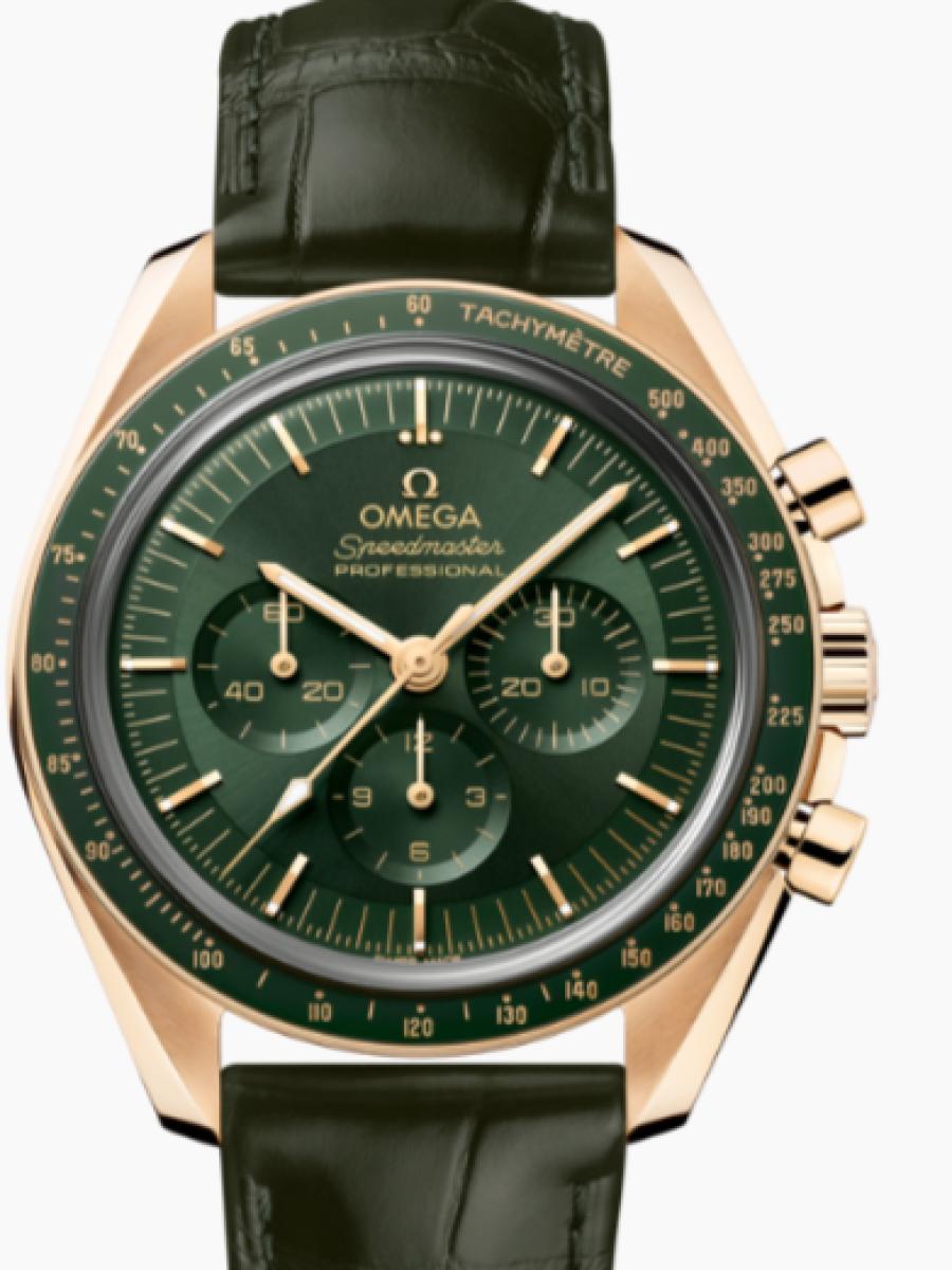 オメガ スピードマスター 310.63.42.50.10.001 グリーン ムーンウォッチ プロフェッショナ﻿ル　クロノ　タキメーター　グリーンダイヤル　 メンズ　メンズモデル　42ｍｍ　シースルーバック　レザーベルト(新品未使用)