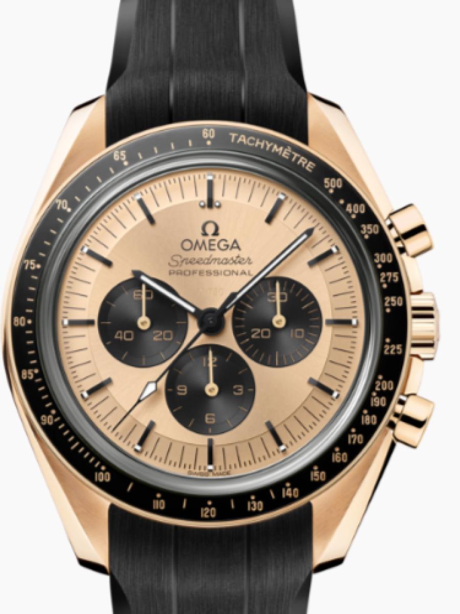 オメガ スピードマスター 310.62.42.50.99.001 ゴールド セドナゴールド  ムーンウォッチ プロフェッショナル  オメガ 限定モデル　ゴールド文字盤 メンズ　メンズモデル　42ｍｍ　シースルーバック　COSC認定　ラバーベルト(新品未使用)