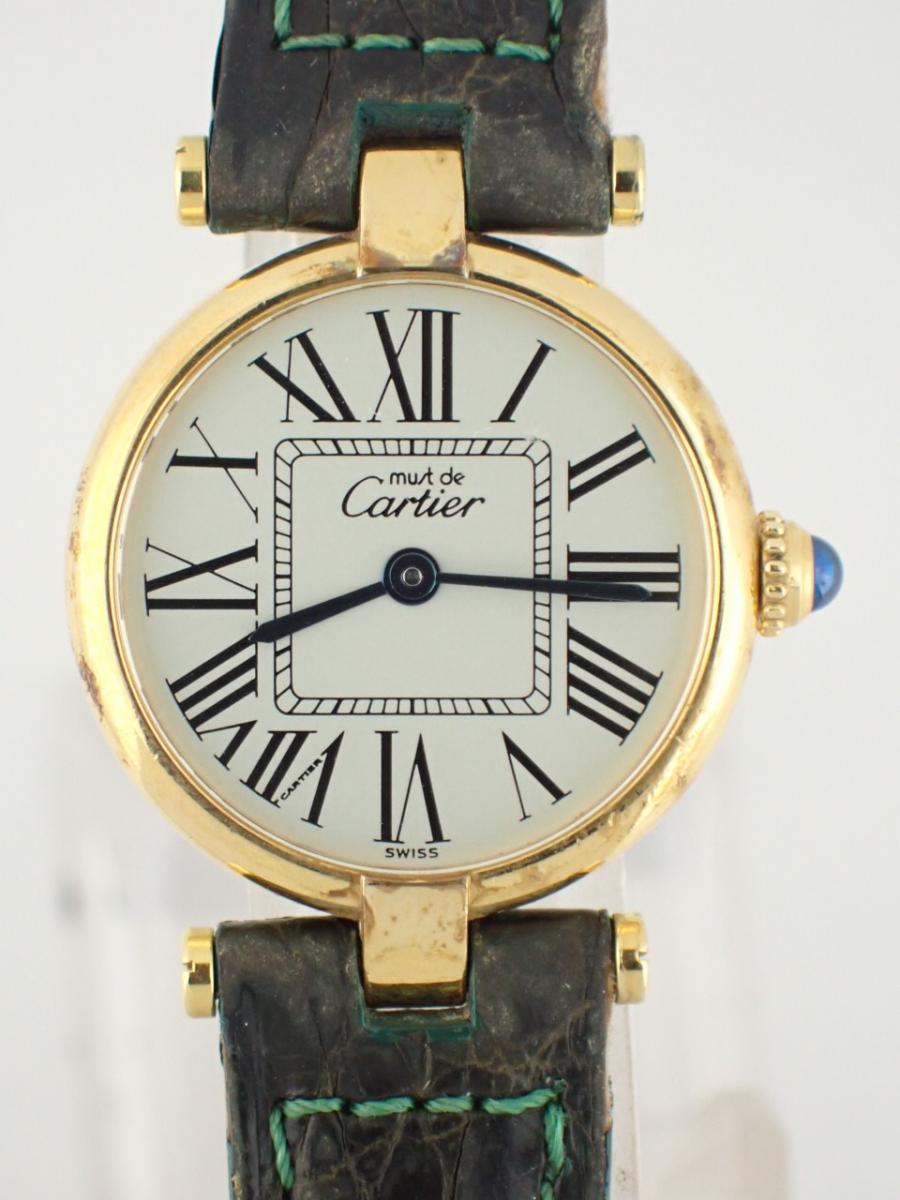 カルティエ ヴァンドーム 型番不明 ホワイト Ref.590004 23mm径、レディース(B※全体傷多い)