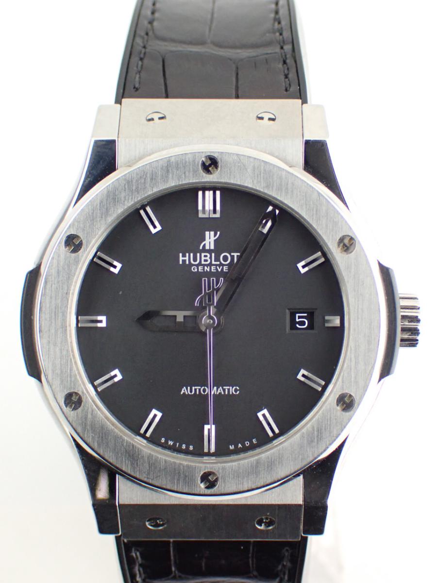 ウブロ クラシックフュージョン 542.NX.1170.LR ブラック シースルーバック、チタン、メンズ(A※)