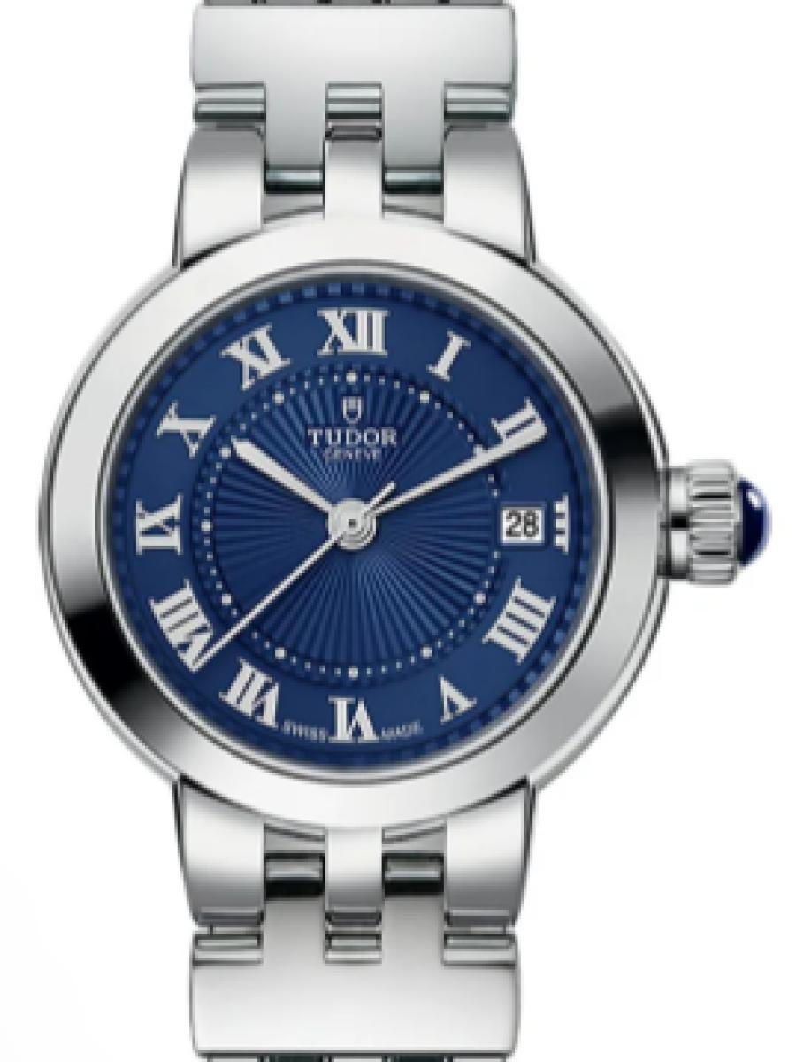 チューダー クレアドローズ M35200-0009 ブルー クレア ドゥ ローズ　ブルーダイヤル　デイト表示　アクセサリーウォッチ レディース　レディースモデル　26ｍｍ　フォールディングクラスプ＆セーフティキャッチ(新品未使用)