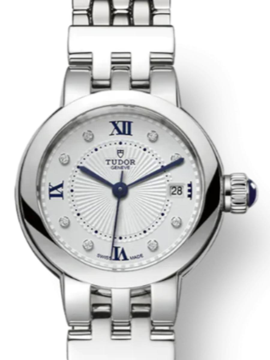 チューダー クレアドローズ M35500-0001 シルバー（オパライン） オパラインダイヤル　ダイヤインデックス　ギョーシェ加工　デイト表示 レディース　レディースモデル　30ｍｍ　キャリバー T201　パワーリザーブ約38時間(新品未使用)