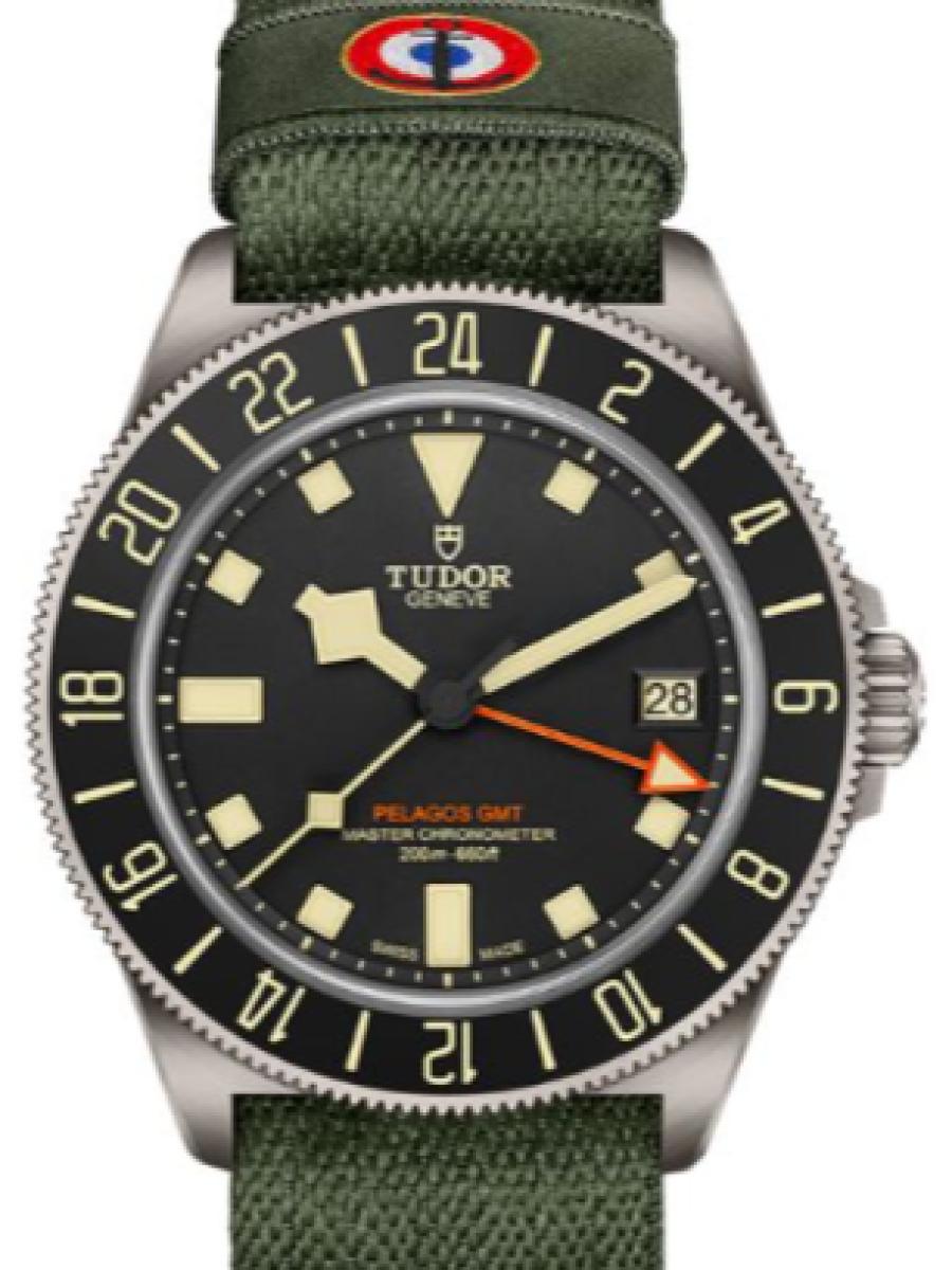 チューダー ペラゴス M2542G257NU-0002 ブラック ペラゴラスFXDGMT　コラボモデル　GMT　デイト表示　マットブラックダイヤル　 チタニウム メンズ　メンズモデル　42 mm　 キャリバー MT5652-U　グリーン ファブリックストラップ(新品未使用)