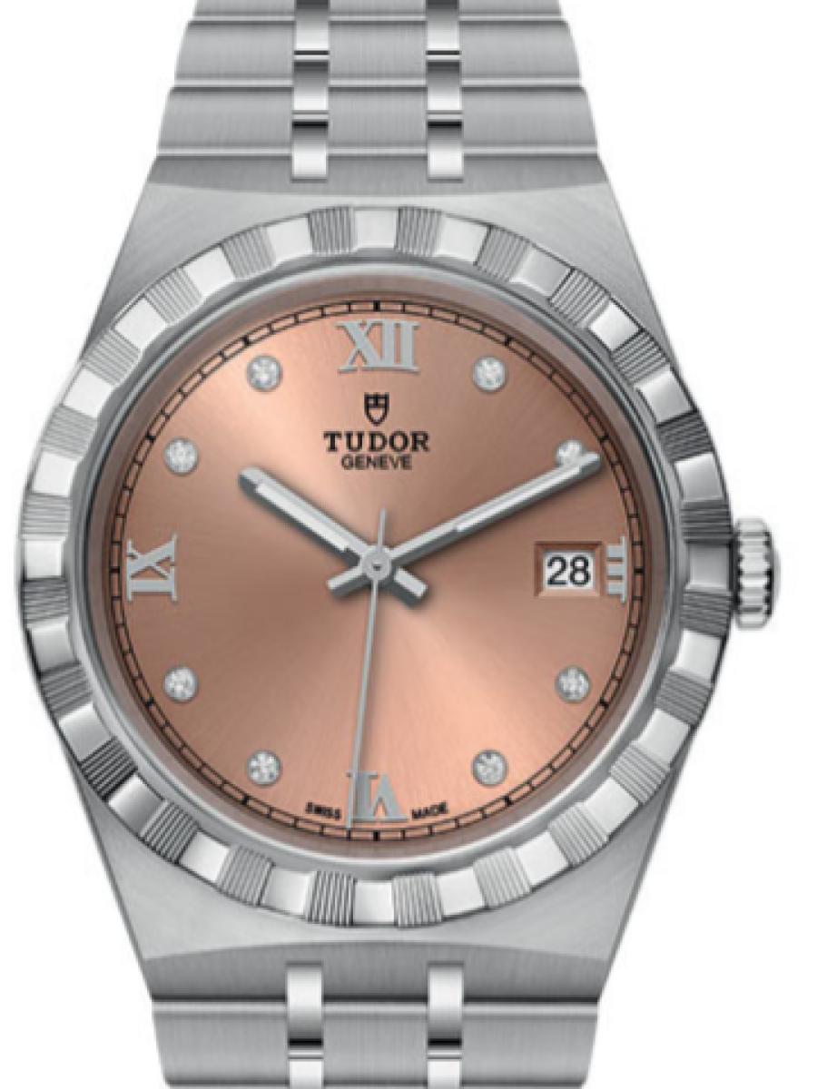 チューダー ロイヤル M28500-0009 サーモンピンク サーモンピンクダイヤル　デイト表示　ダイヤインデックス ユニセックス　レディース　メンズ　キャリバー T601　パワーリザーブ約38時間(新品未使用)