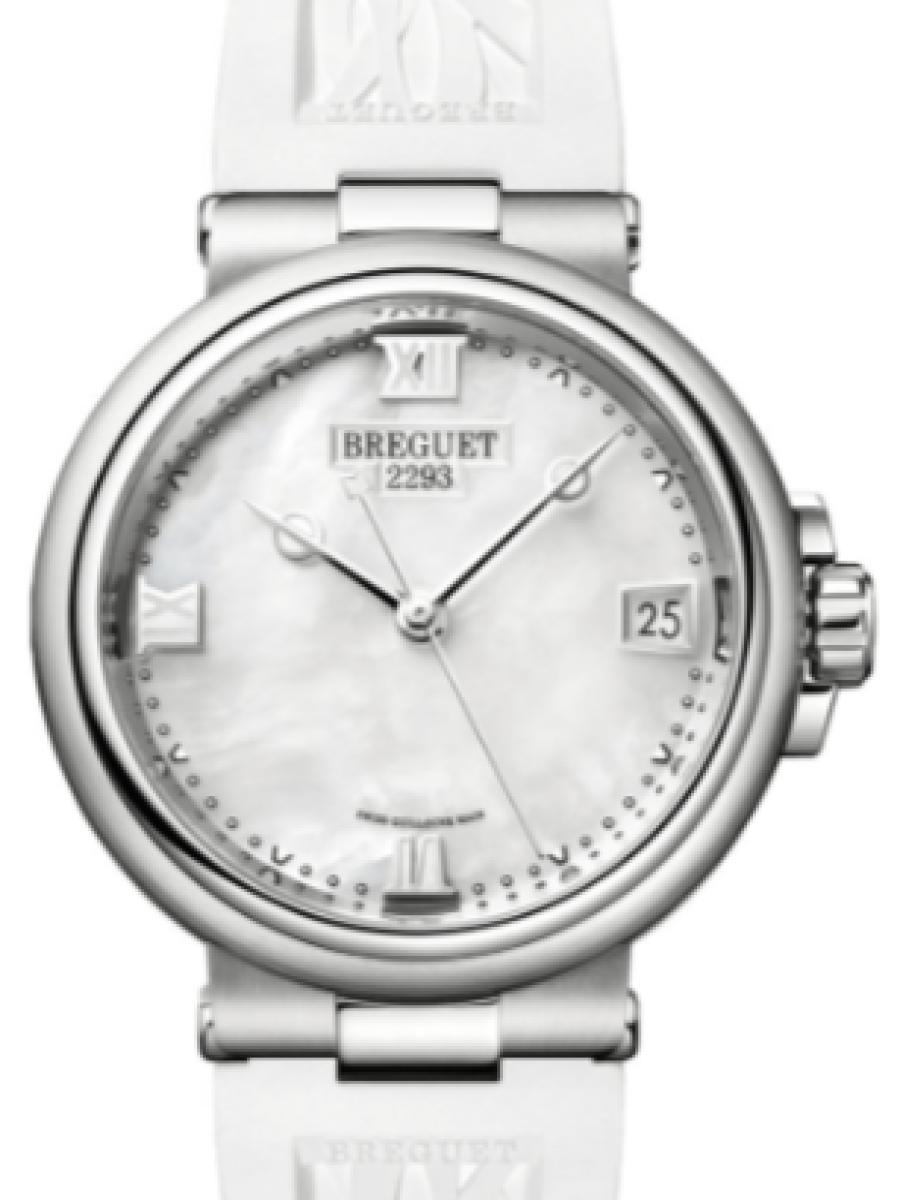 ブレゲ マリーン 9517ST/5W/584 マザーオブパール マリーン9517　マザーオブパール　デイト表示　 レディース　レディースモデル　パワーリザーブ 38時間　33.8 mm(新品未使用)