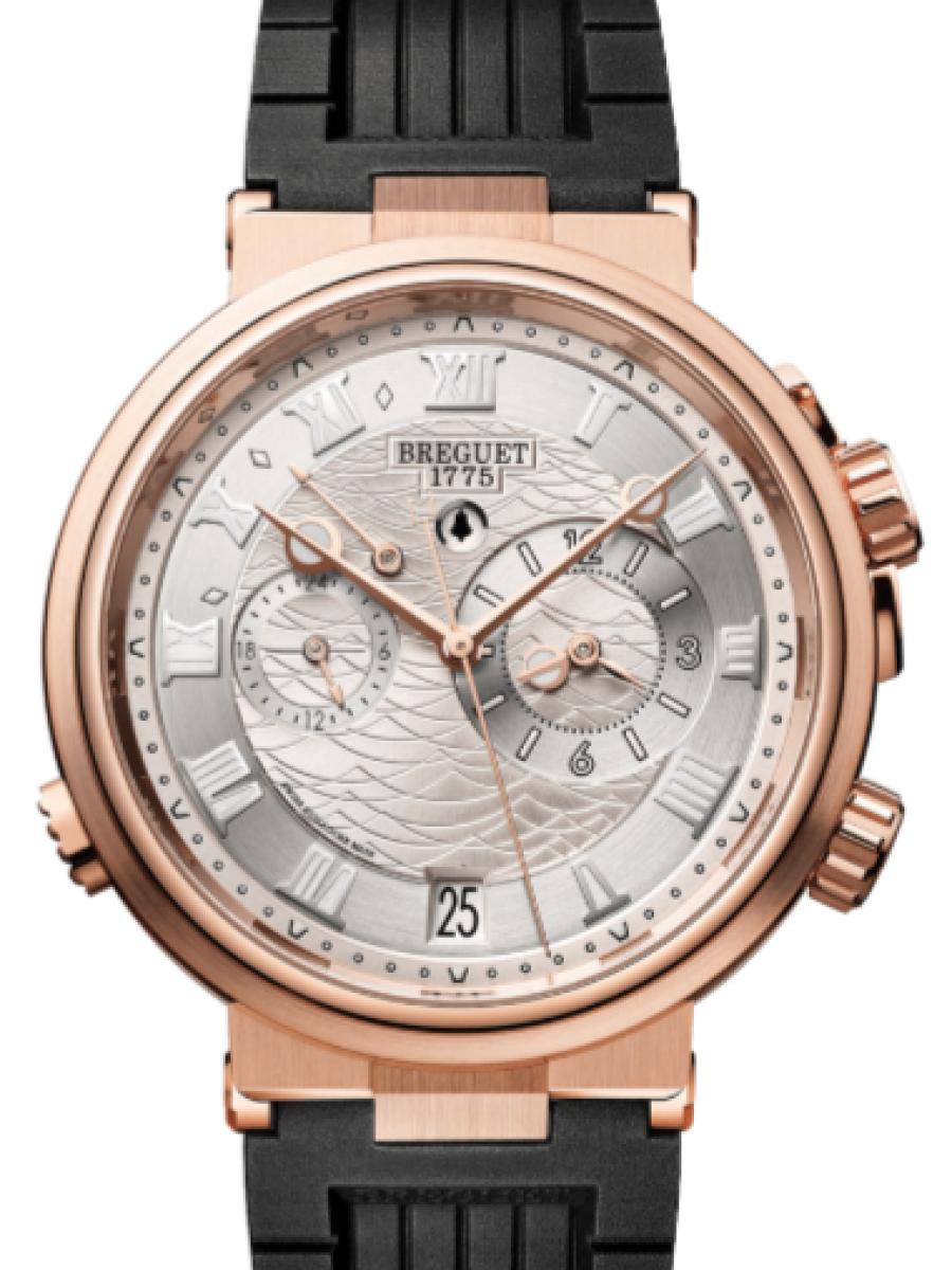 ブレゲ マリーン 5547BR/12/5ZU シルバー マリーンアラムミュージカル5547　デイト表示　シルバー メンズ　メンズモデル　40ｍｍ　パワーリザーブ 45時間　ラバーベルト(新品未使用)