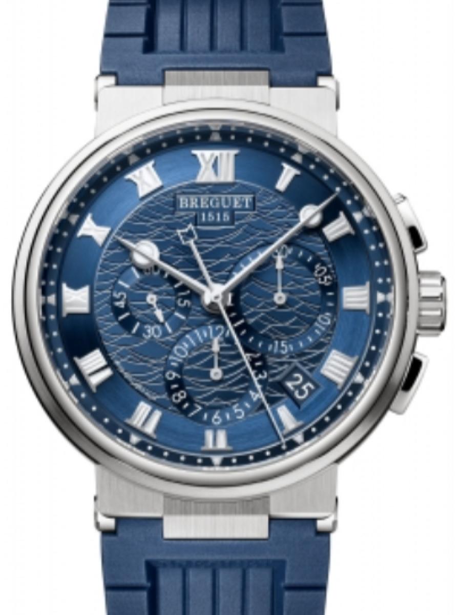 ブレゲ マリーン 5527BB/Y2/5WV ブルー マリーンクロノグラフィー5527　ブルーダイヤル　デイト表示 メンズ　メンズモデル　42.3 mm　サファイアケースバック(新品未使用)