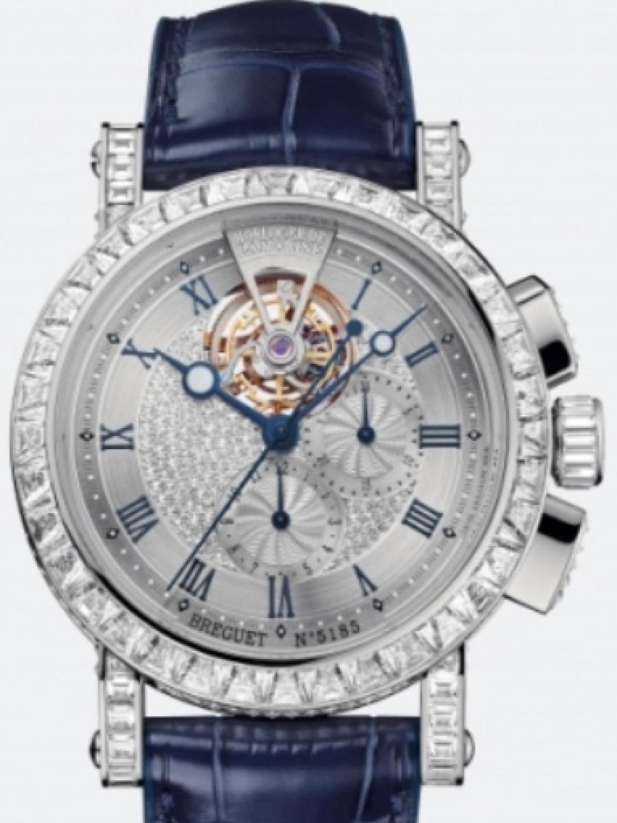 ブレゲ マリーン 5839BB/6D/9ZU/DD0D シルバー マリーン　トゥールビヨン　ダイヤ　 メンズ　メンズモデル　42 mm　18Kホワイトゴールド　アリゲーター(新品未使用)