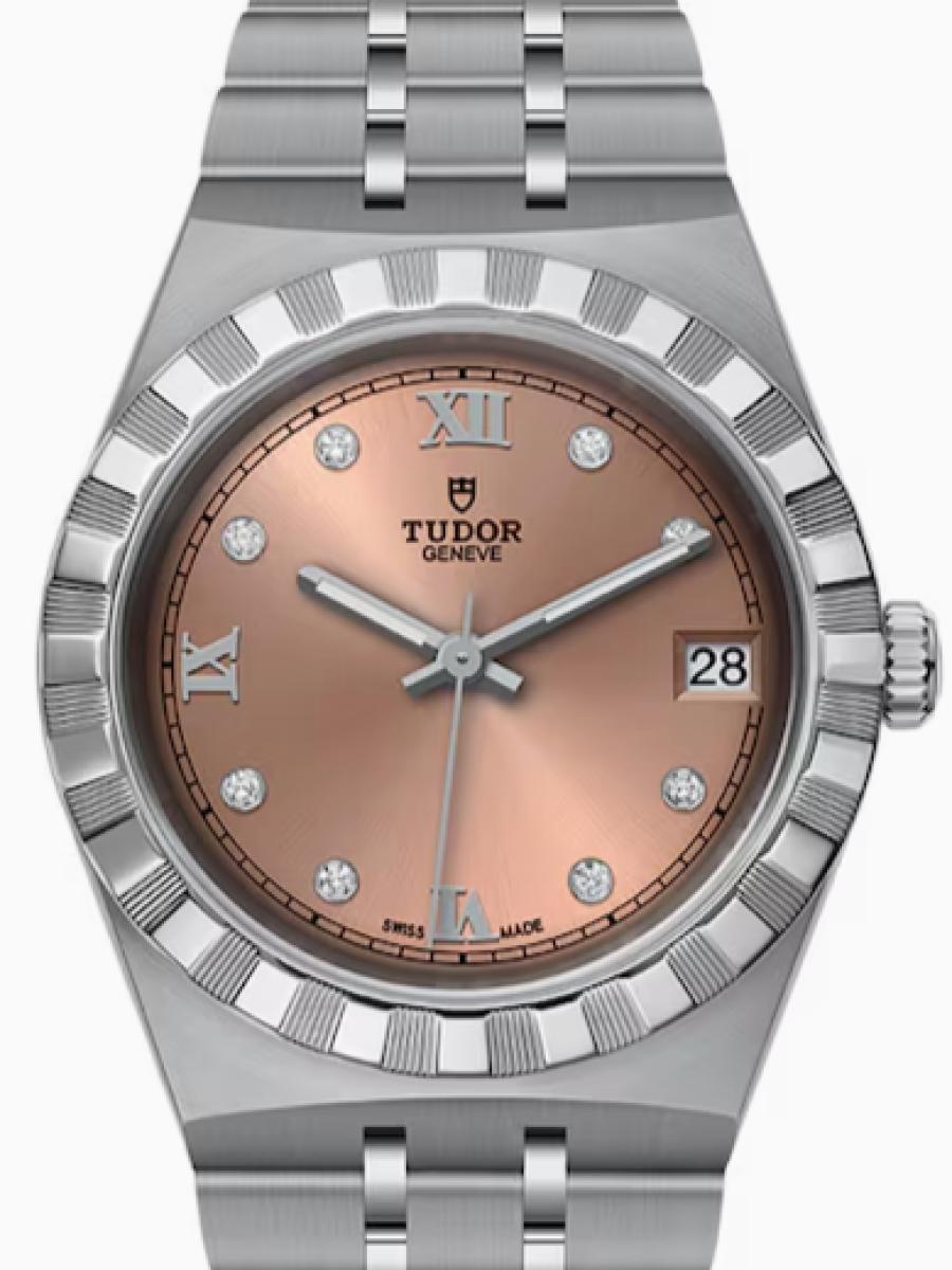 チューダー ロイヤル M28400-0011 サーモンピンク サーモンピンクダイヤル　デイト表示　ダイヤインデックス レディースモデル　レディース　34ｍｍ　キャリバー T601　パワーリザーブ約38時間(新品未使用)