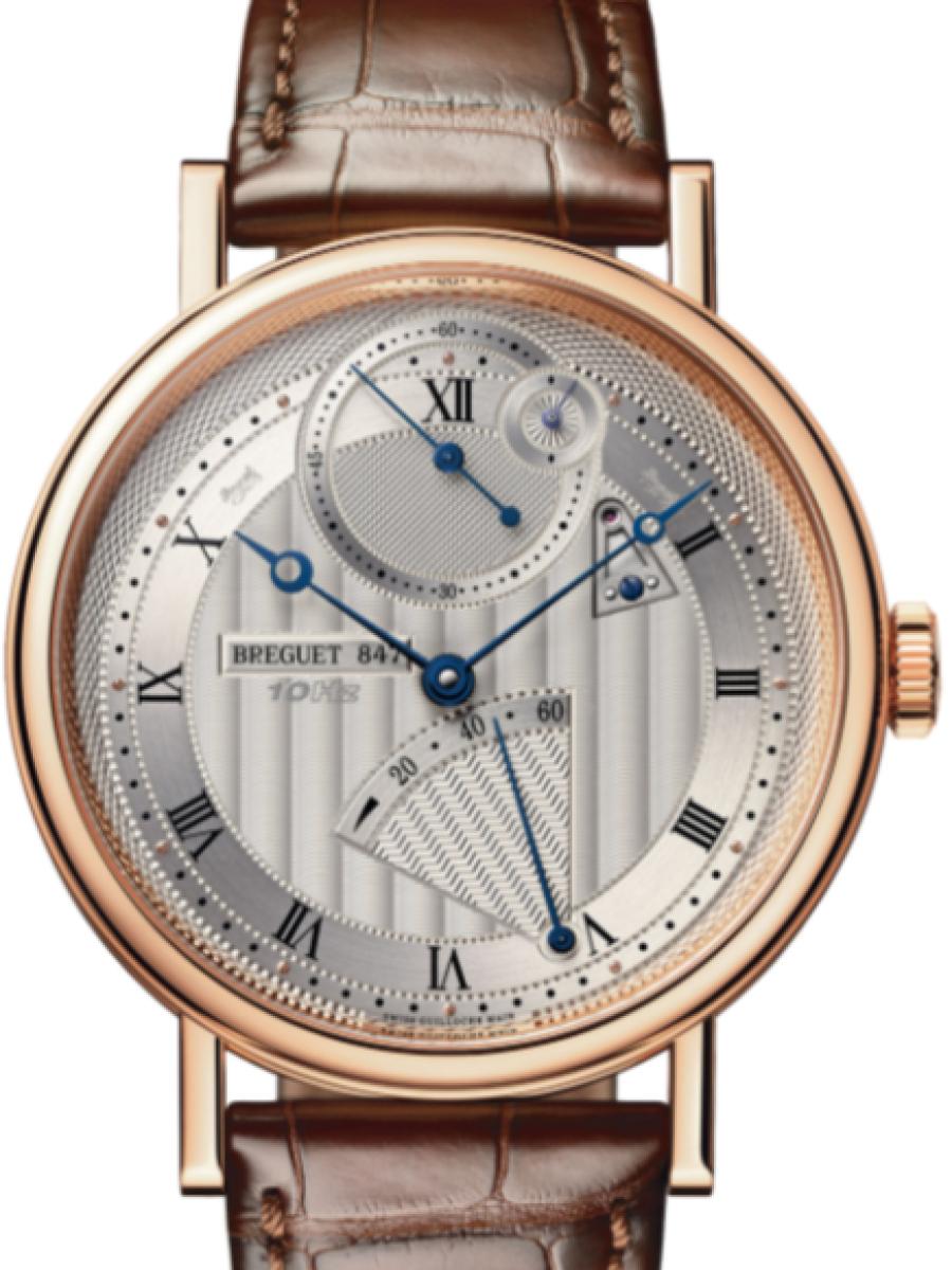 ブレゲ クラシック 7727BR/12/9WU シルバー クラシッククロノメトリー　パワーリザーブ　スモールセコンド　ローマインデックス　シルバーダイヤル メンズ　メンズモデル　41 mm　18Kローズゴールド　アリゲーターベルト(新品未使用)