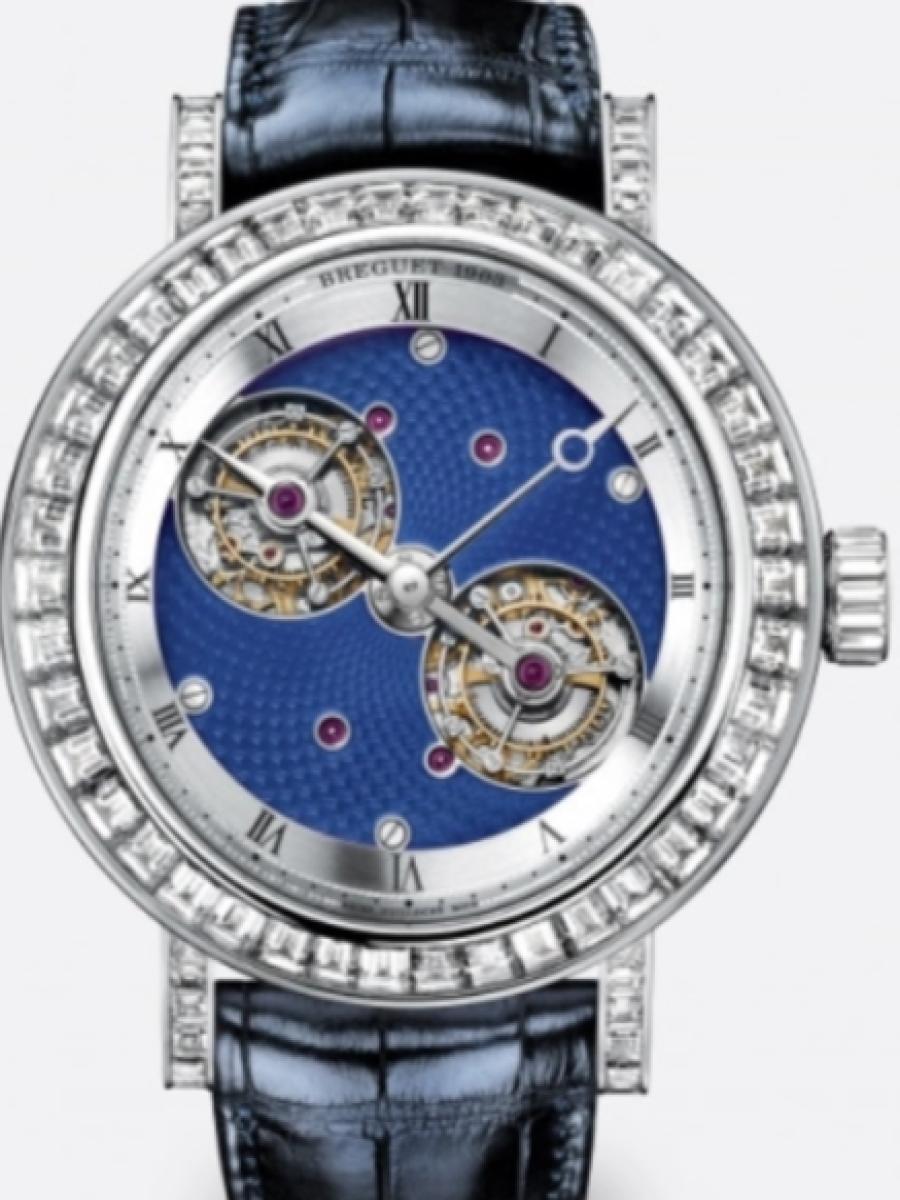 ブレゲ クラシック 5349PT/2Y/9YV-DD0D ブルー クラシックダブルトゥールビヨン5349　ブルーダイヤル　ギョーシェ加工　 メンズ　メンズモデル　50 mm　ブルーアリゲーターベルト(新品未使用)