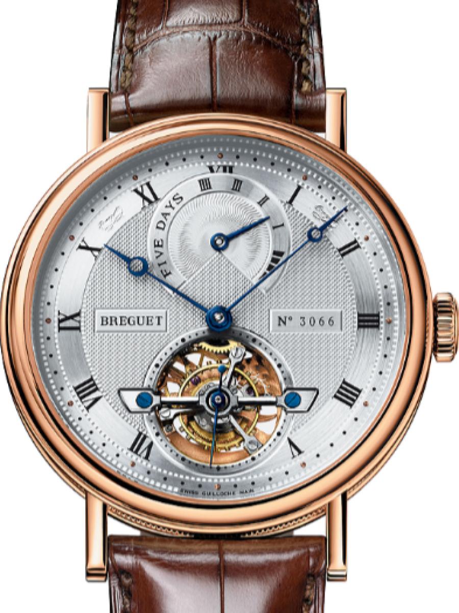 ブレゲ クラシック 5317BR/12/9V6 シルバー クラシックトゥールビヨン3767　ギョーシェ加工 メンズ　メンズモデル　39 mm　18Kローズゴールド　アリゲーターベルト(新品未使用)