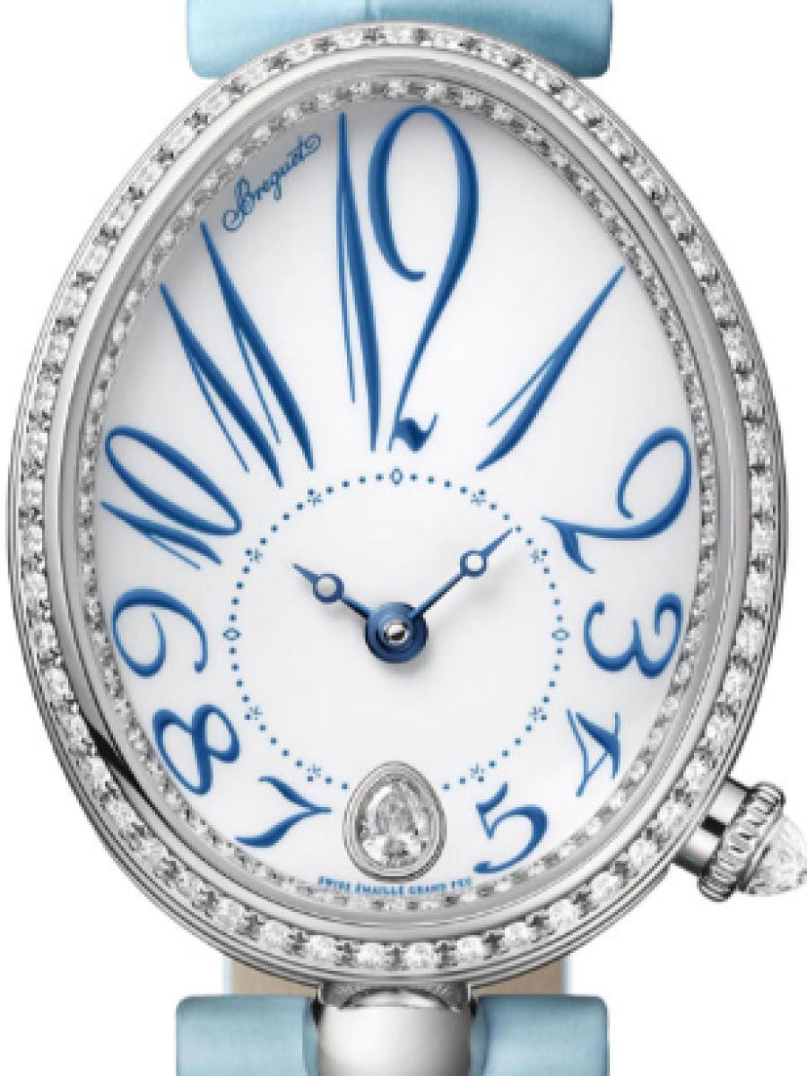 ブレゲ クイーンオブネイプルズ 8918BB/28/964-D00D ホワイト レーヌ・ド・ナポリ8918　エナメルダイヤル　ビックインデックス　ダイヤ　楕円フレーム レディース　レディースモデル　アリゲーター　28.5 mm　ムーブメント 537/3　パワーリザーブ 45時間(新品未使用)