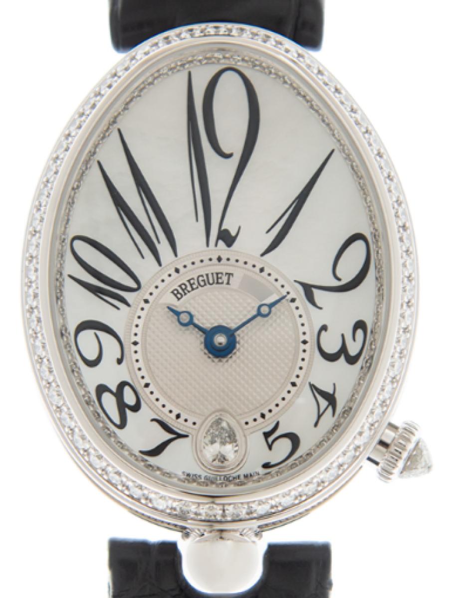 ブレゲ クイーンオブネイプルズ 8918BB/58/964-D00D-3L マザーオブパール レーヌ・ド・ナプル8918　ホワイトマザーオブパール　ダイヤ　楕円ケース　ビックインデックス レディース　レディースモデル　18Kホワイトゴールド　28.5 mm　サファイアケースバック　アリゲーターパワーリザーブ 45時間(新品未使用)