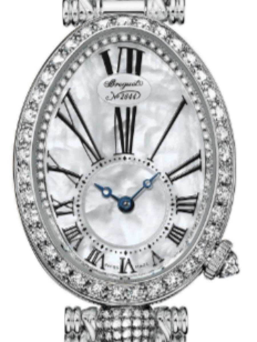 ブレゲ クイーンオブネイプルズ 8928BB-51-J20-DD00 マザーオブパール レーヌ・ド・ナプル8918　マザーオブパール　ダイヤ　楕円ケース　ビックインデックス レディース　レディースモデル　25 mm　ムーブメント 586/1　パワーリザーブ 38時間(新品未使用)