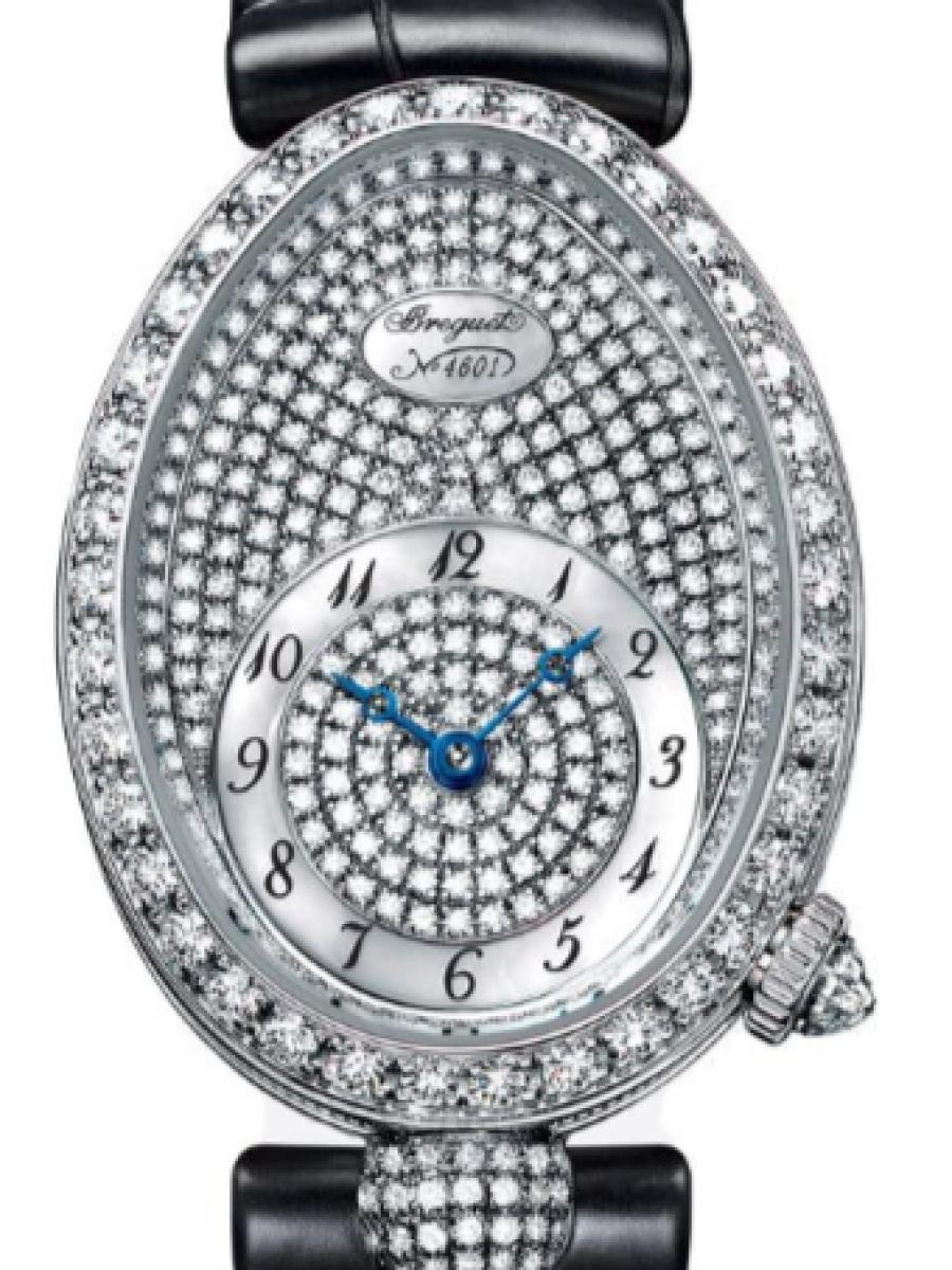 ブレゲ クイーンオブネイプルズ 8928BB/5W/944-DD0D-3L ダイヤル レーヌ・ド・ナポリ8928　ダイヤダイヤル　スモールセコンド　楕円ケース レディース　レディースモデル　18Kホワイトゴールド　25 mm　アリゲーター(新品未使用)