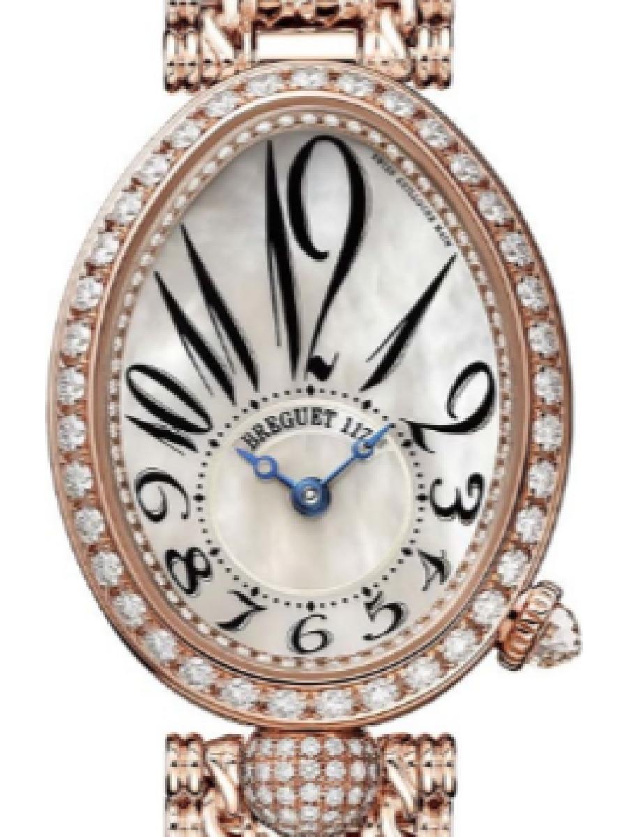 ブレゲ クイーンオブネイプルズ 8928BR-51-J20-DD00 マザーオブパール レーヌ・ド・ナポリ8928　マザーオブパールダイヤル　網目デザイン　スモールセコンド レディース　レディースモデル　18Kローズゴールド　25 mm　ムーブメント 586/1　パワーリザーブ 38時間サファイアケースバック(新品未使用)