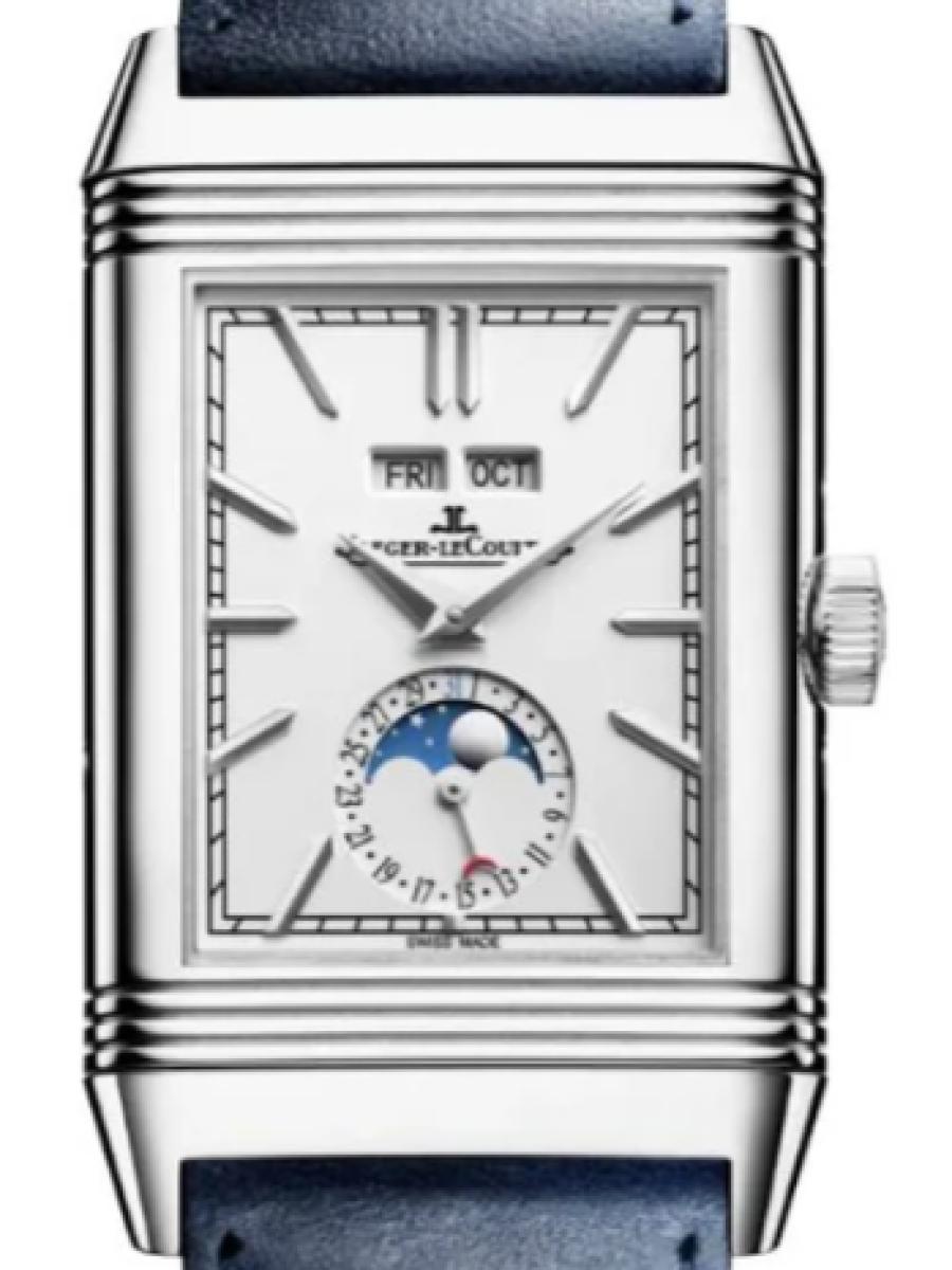 ジャガールクルト レベルソ Q3918420 シルバー レベルソ・トリビュート デュオ・カレンダー　GMT　ホワイトダイヤル　デイデイト表示 メンズ　メンズモデル　49.4 x 29.9 mm　マニュアル　 ストラップ2本付属(新品未使用)