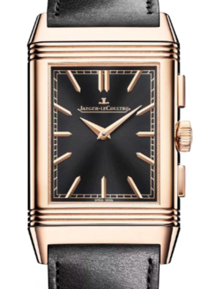 ジャガールクルト レベルソ Q389257J ブラック 限定モデル　レベルソ・トリビュート クロノグラフ　ブラックダイヤル　クロノグラフ  メンズ　メンズモデル　49.4 x 29.9 mm　付け替え可能ベルト　(新品未使用)