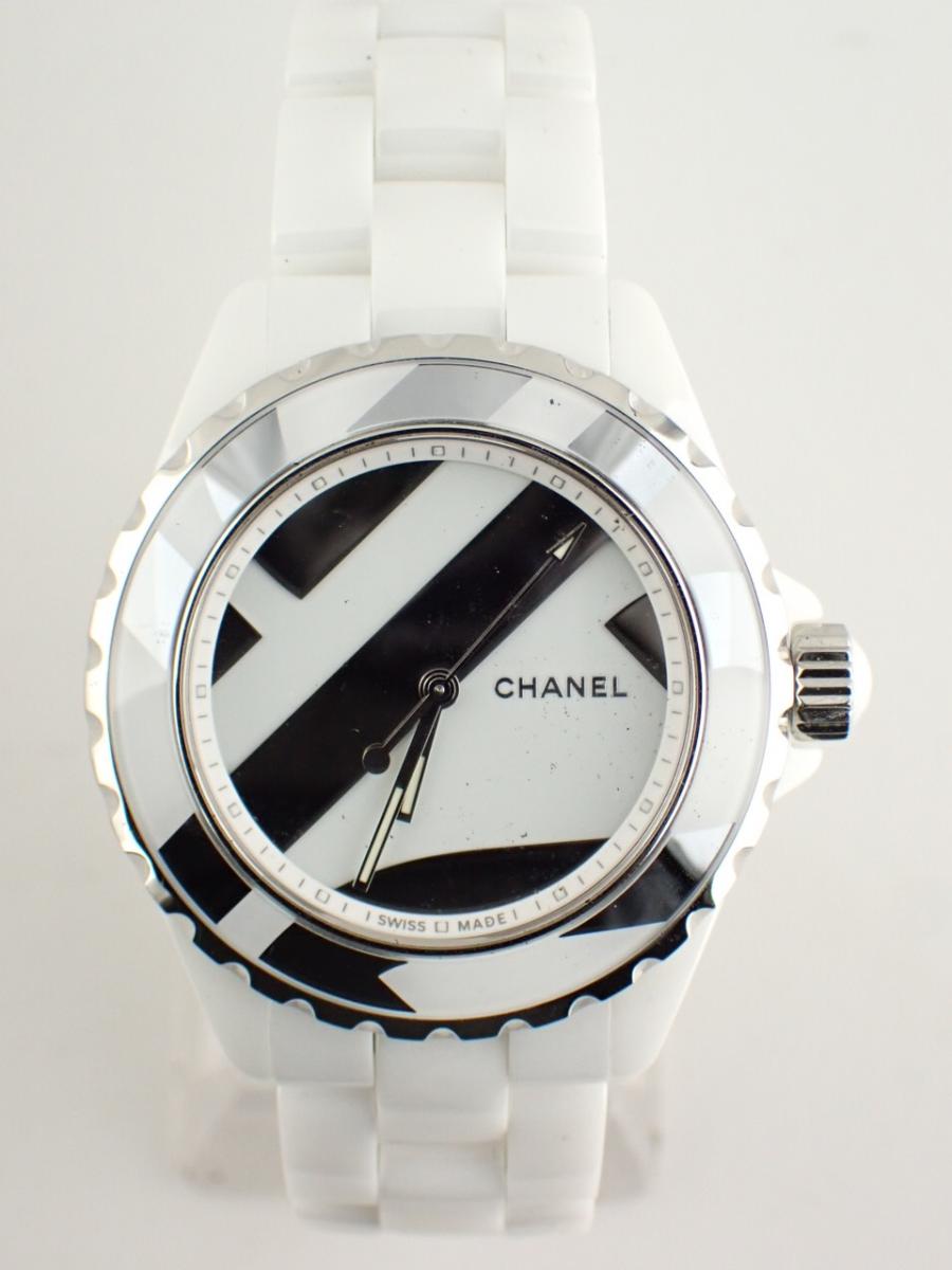 シャネル J12 H5582 ホワイト 38mm径、メンズ、数量限定モデル(A※傷あり中古)