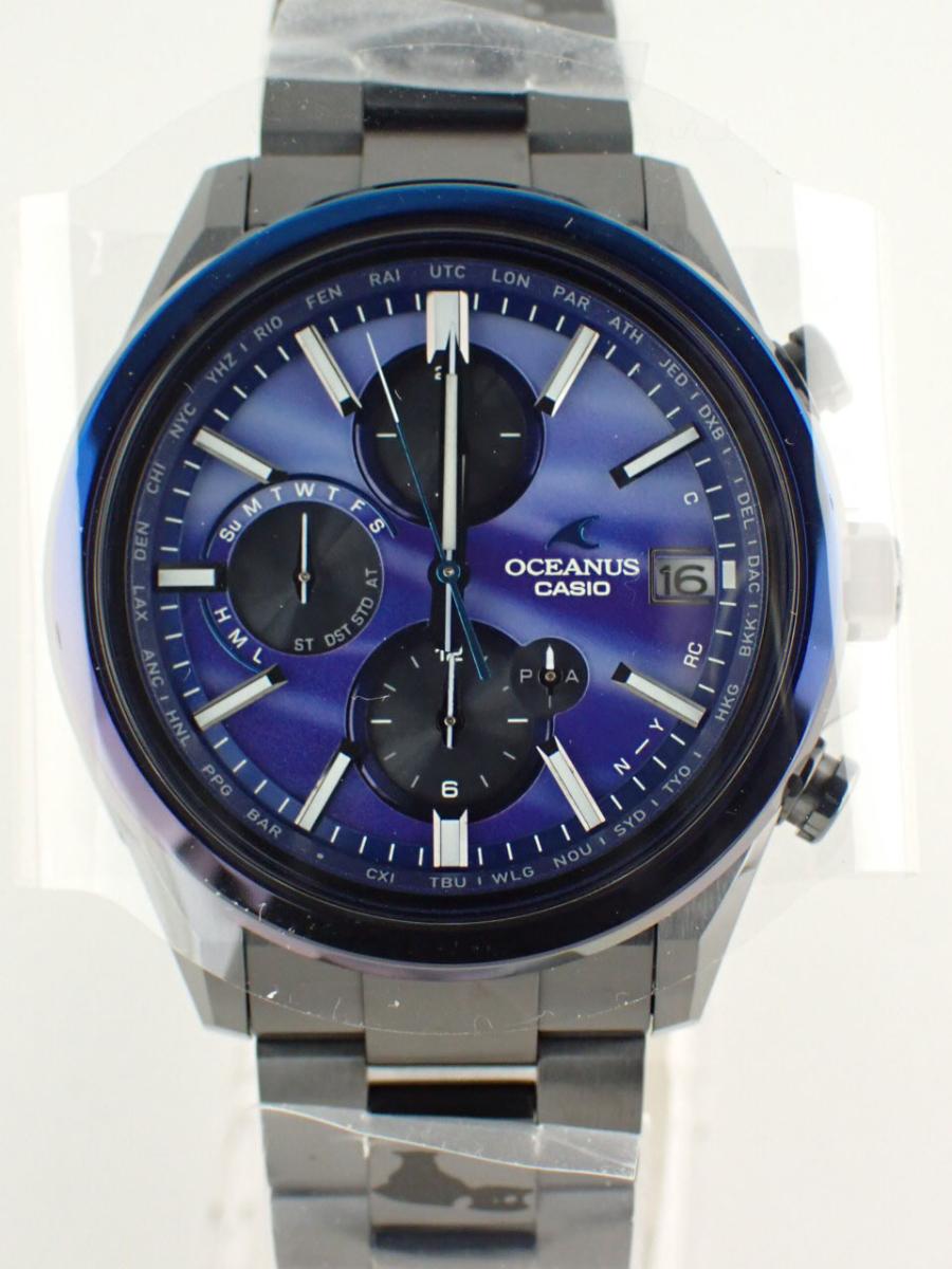 カシオ オシアナス OCW-T4000AWB-2AJF ブルー 42.8mm、デュアルタイム、ワールドタイム(UN※未使用)