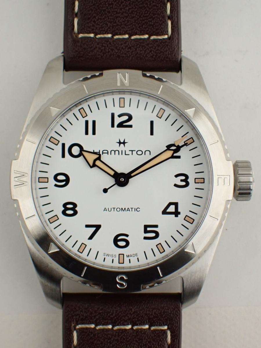 ハミルトン カーキ H70225510 ホワイト 37mm、カウレザーベルト、メンズ(N※新品)