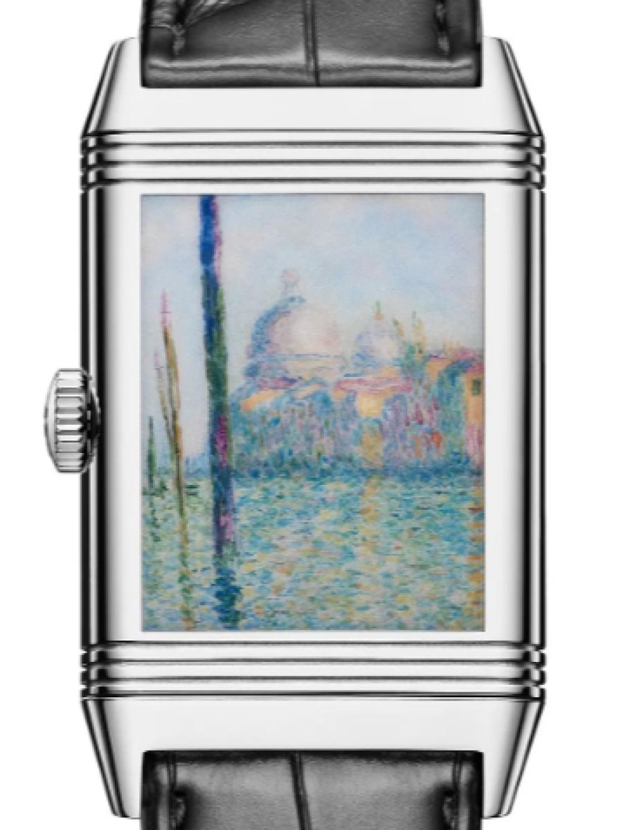 ジャガールクルト レベルソ Q39334M5 グリーン　エナメル 限定モデル　数量限定10本　エナメル・モネ　レベルソ・トリビュート　大運河モチーフ メンズ　メンズモデル　45.6 x 27.4 mm　アリゲーターベルト(新品未使用)