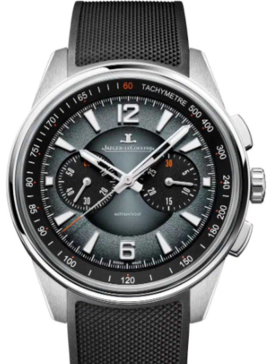 ジャガールクルト ポラリス Q9028651 グレー ポラリス クロノグラフ　スモールセコンド　 メンズ　メンズモデル　42 mm　ラバーベルト　シースルーバック　キャリバー761(新品未使用)