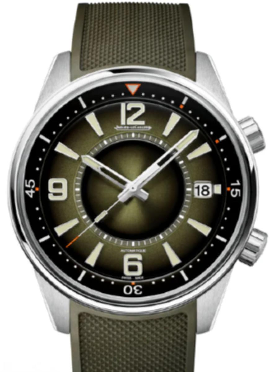 ジャガールクルト ポラリス Q906863J グリーン 限定モデル　ポラリス デイト　グリーンダイヤル　デイト表示 メンズ　メンズモデル　42 mm　ラバーベルト　シースルーバック　キャリバー899(新品未使用)