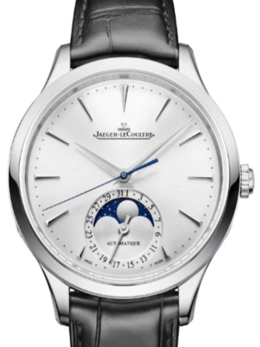 ジャガールクルト マスター Q1248421 シルバー マスター・ウルトラスリム ムーン　シルバーダイヤル　ムーンフェイズ　 メンズ　レディース　ユニセックス　36 mm　アリゲーターベルト(新品未使用)