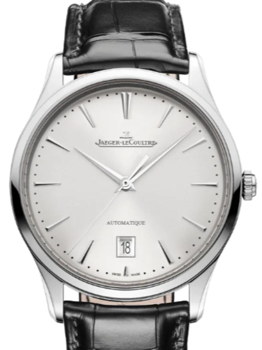 ジャガールクルト マスター Q1238421 シルバー 新作モデル　マスター・ウルトラスリム デイト　デイト表示 レディース　メンズ　ユニセックス　39ｍｍ　アリゲーターベルト(新品未使用)