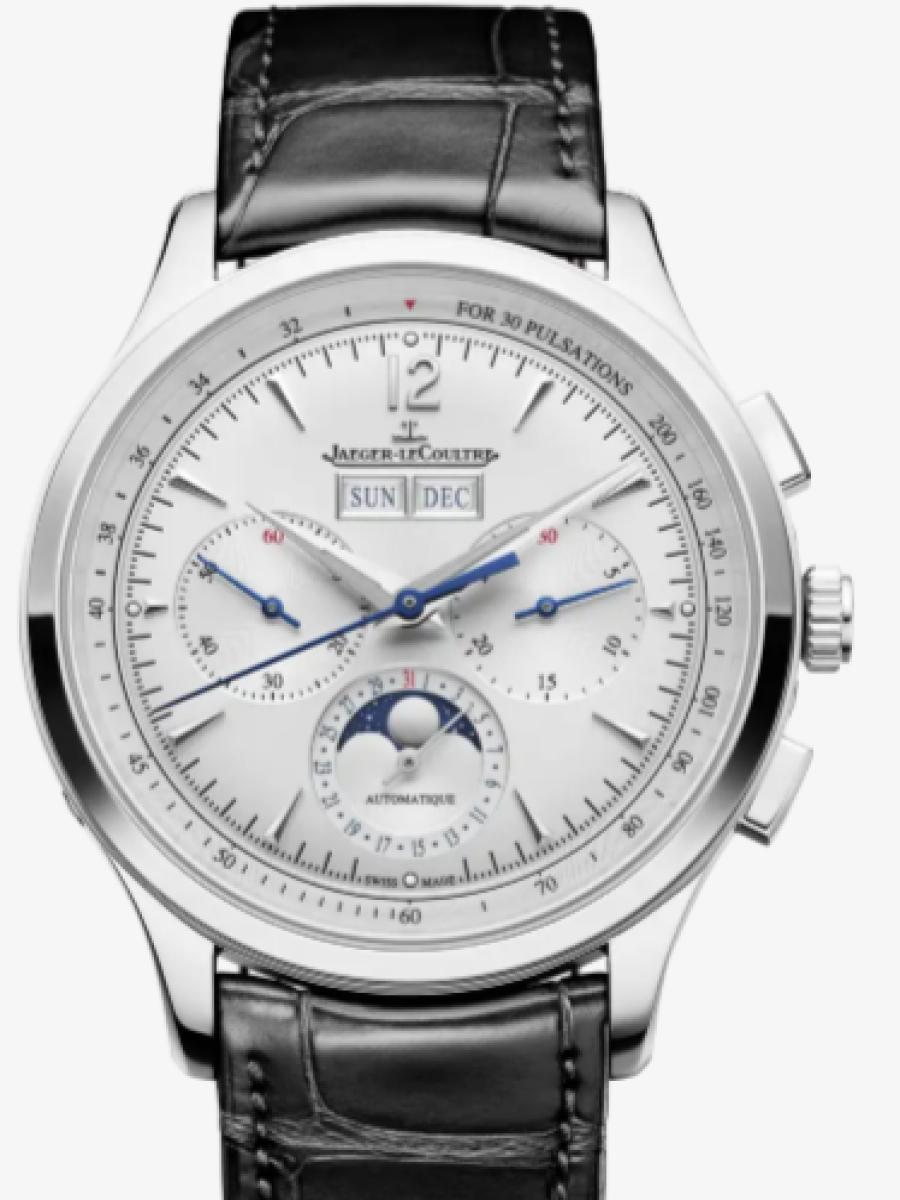 ジャガールクルト マスター Q4138431 シルバー 新作モデル　マスター・コントロール クロノグラフ・カレンダー　シルバーダイヤル　デイデイト　 メンズ　40 mm　キャリバー759　パワーリザーブ65時間　アリゲーターベルト(新品未使用)