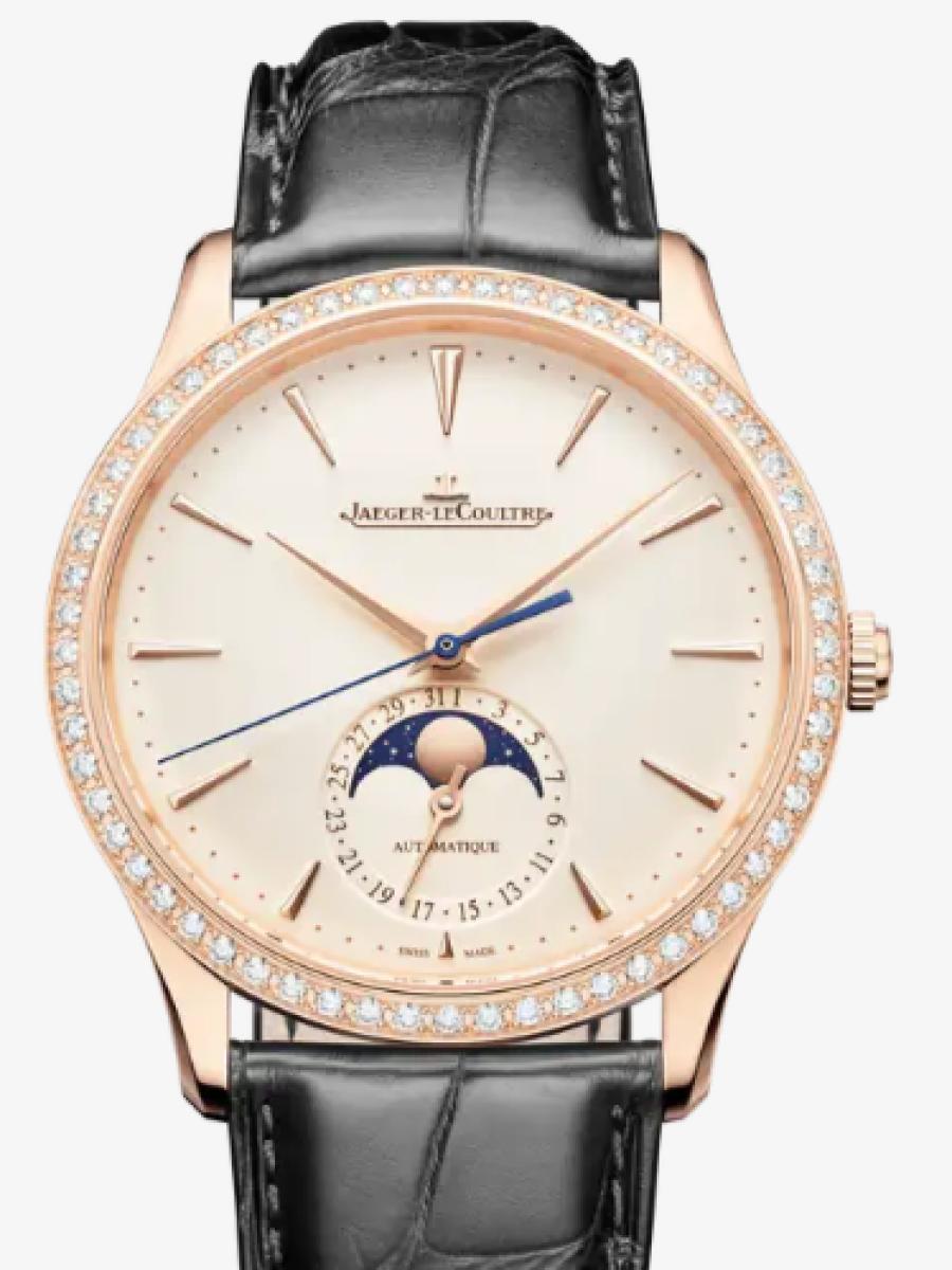 ジャガールクルト マスター Q1362503 シルバー マスター・ウルトラスリム ムーン　ムーンフェイズ　 ユニセックス　39 mm　シースルーバック　アリゲーターベルト(新品未使用)